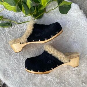 Black Suede Ugg Clogs
